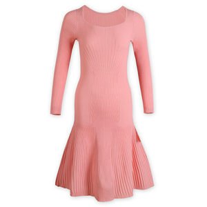 Di fascia alta Design speciale elegante girocollo manica lunga svasata donna senza cuciture maglione vestito a <span class=keywords><strong>maglia</strong></span> vestiti a <span class=keywords><strong>maglia</strong></span> - Product Image 5