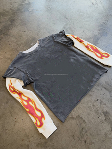 Camiseta de Manga Larga de Doble Capa con Efecto Desgastado por el Sol, Estilo Vintage, Personalizada, para Hombre, 100% Algodón, Corte Holgado, con Impresión DTG - Product Image 2