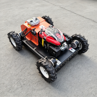 Mesin Pemotong Rumput Robot 4WD 550mm Bensin Zero Turn CE EPA dengan Remote, Rangka Kokoh, Bebas Repot untuk Operasi Pemotongan Rumput di Kebun Persemaian