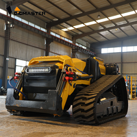 Robot broyeur forestier télécommandé diesel 75 CV, sur chenilles tout-terrain, pour la fauchage des pentes et l'entretien des brûlées et de la végétation