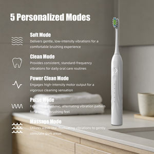 <span class=keywords><strong>Cepillo</strong></span> de <span class=keywords><strong>Dientes</strong></span> Eléctrico con Logotipo Personalizado, 40400 VPM, Batería de 1200 mAh, 5 Modos, Cerdas DuPont, Resistente al Agua IPX7, Servicio OEM - Product Image 3