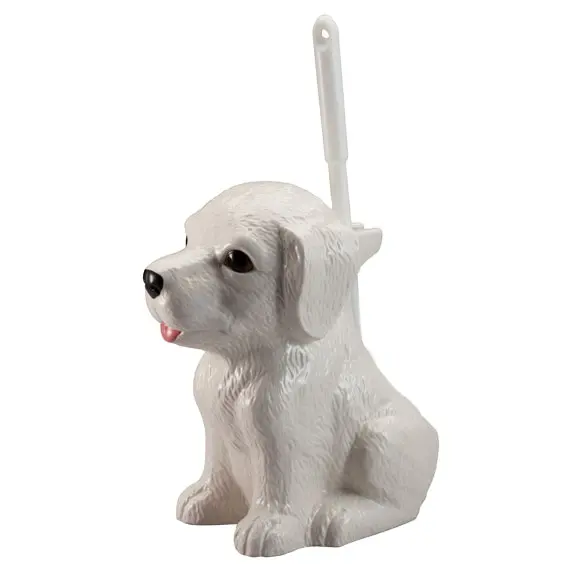 Özel seramik fırça tutucu köpek şekilli porselen tuvalet fırçası tutucu