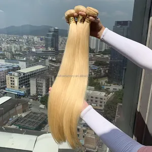 613 ekstensi rambut manusia digambar ganda mentah bonus rambut Remy lurus dari India jalinan gelombang lurus halus