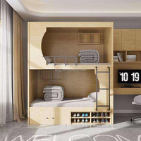 Lit superposé capsule en bois pour hôtel, avec matelas de qualité supérieure, pour cabines supérieures et inférieures