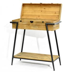 Luckywind-muebles decorativos modernos para el hogar, mesa lateral <span class=keywords><strong>de</strong></span> madera, pies y maletero, con armario <span class=keywords><strong>de</strong></span> hierro antiguo para sala <span class=keywords><strong>de</strong></span> estar - Product Image 4