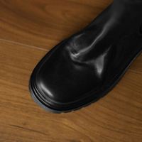 Sepatu Wanita Cialisa Autumn Breathable Toe Fashion Designer 2025 Kulit Asli Platform Boots Pendek Hak Tinggi Chunky Elastis