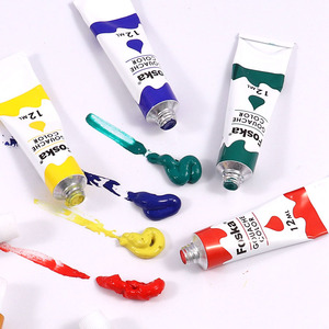 Foska soigneusement conçu et tubes <span class=keywords><strong>de</strong></span> <span class=keywords><strong>gouache</strong></span> <span class=keywords><strong>de</strong></span> 12ml emballés Kit <span class=keywords><strong>de</strong></span> démarrage <span class=keywords><strong>de</strong></span> peinture pour la peinture à l'aquarelle avec 12 couleurs vives - Product Image 3