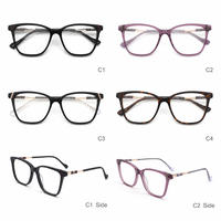Nuevas Monturas Ópticas de Diseño Moderno con Diamantes, Estilo Ojo de Gato, Montura de Acetato, Gafas de Moda para Mujer, Oculos