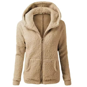 Sudaderas con capucha <span class=keywords><strong>de</strong></span> lana con cremallera para <span class=keywords><strong>mujer</strong></span>, chaqueta Sherpa cálida <span class=keywords><strong>de</strong></span> invierno, Abrigo con capucha <span class=keywords><strong>de</strong></span> <span class=keywords><strong>felpa</strong></span> esponjosa y acogedora, <span class=keywords><strong>sudadera</strong></span> <span class=keywords><strong>de</strong></span> moda informal suave para exteriores - Product Image 2
