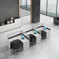 Meubles de bureau en métal convertible au design moderne, bureau pour 2/4/6/8 personnes en panneau mélaminé acajou pour