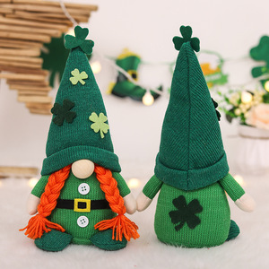 San Patrick's Day Gnome peluche elfo decorazioni cappello verde bambola senza volto Clover fortunato appesa ornamento di san patrizio - Product Image 5