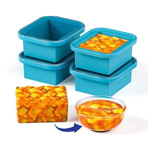 Vente chaude : Bac de congélation en silicone avec couvercle, boîte à lunch de voyage en silicone sans BPA, récipient de stockage pour sauces, vente en gros - Product Image 2