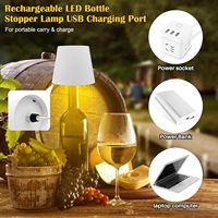 Lampe bouteille sans fil, luminosité réglable 3 couleurs pour bouteille de vin, lampe de table étanche en métal rechargeable à commande tactile