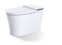 WC monobloc intelligent en céramique avec capteur de pied pour chasse d'eau automatique, ouverture du couvercle électrique, télécommande, excellente qualité pour hôtel