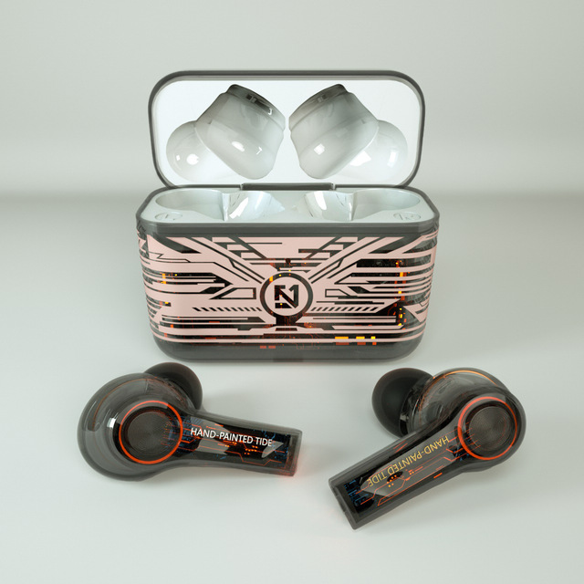 TS-200 Transparent In-Ear TWS Wireless Earbuds for 5.3 NFC Gaming Low Latency IPX4 Waterproof HiFi Stereo Sports