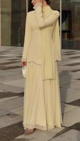 Nouvelle Robe Longue Modeste pour Femme 2026, Manches Longues, Jupe Évasée, Élégante, Abaya Islamique, Kaftan, Robe de Soirée