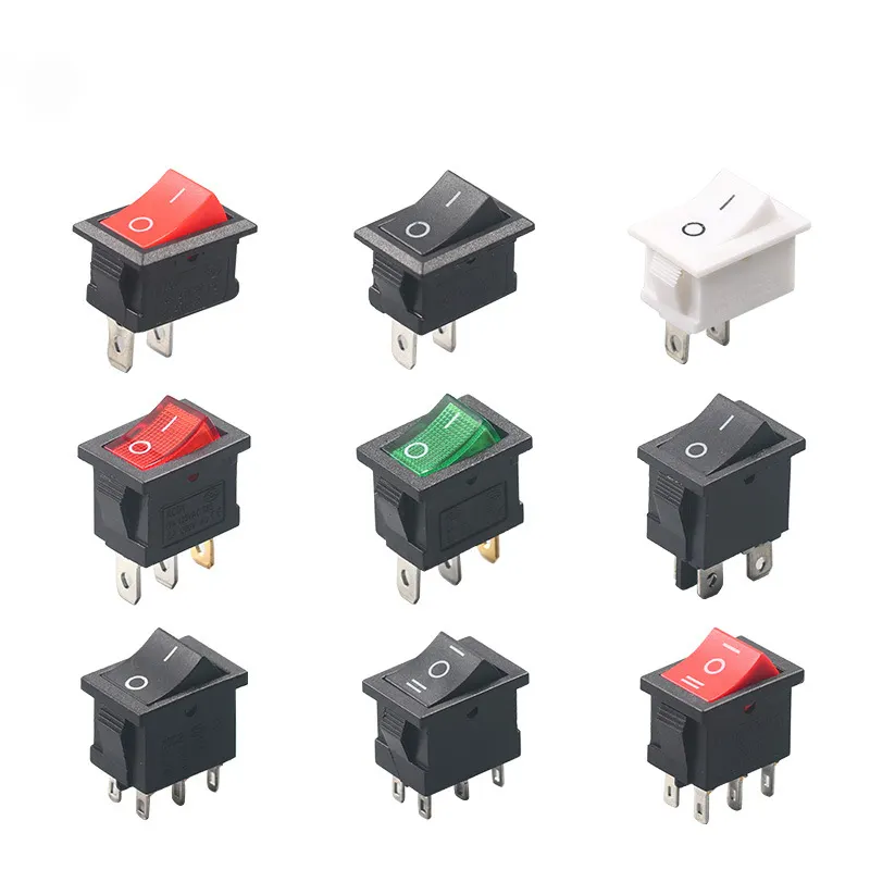 Rocker Switch 3 Pin 3 Position Boat Switch Snap AC 250V/16A Custom Round/square Rocker Switch with LED Lights