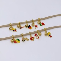 Bracelet de football en polyester tressé doux, style bohème, avec breloques, durable, finition polie, motif carte du monde, souvenir de voyage