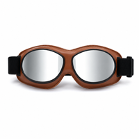 Lunettes de moto vintage en cuir, lunettes de conduite rétro pour casque ouvert, cruiser, scooter