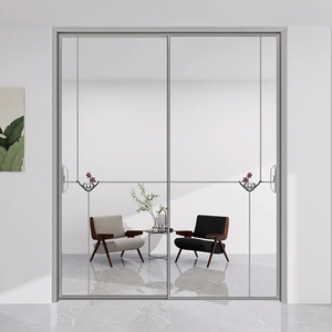 Artistiquement décoratif moderne <span class=keywords><strong>en</strong></span> alliage d'aluminium portes <span class=keywords><strong>en</strong></span> <span class=keywords><strong>verre</strong></span> intérieur étanche à la poussière invisible transmettant la lumière <span class=keywords><strong>opaque</strong></span> - Product Image 3