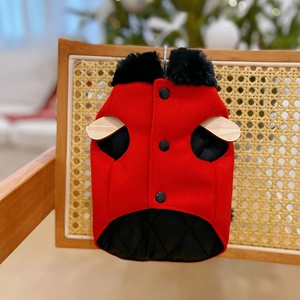 Giacca per Cani Rossa Calda e Alla Moda, Set con Guinzaglio e Collare in Pelliccia, Cappotto Invernale per Cani - Product Image 4