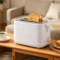 Grille-pain à deux tranches 600-700W 220V à 240V avec contrôle de brunissage et bouton d'annulation pour la maison