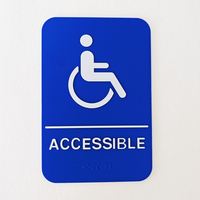 Panneau de signalisation ADA moderne personnalisé pour entreprises - Panneau de signalisation de salle de bain conforme ADA avec braille