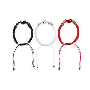 Angelina Tai Chi Moon Shape Hemp Rope Wrap <b>Bracelet</b> <b>Red</b> White Black Unisex Fashion String <b>Bracelets</b> Gift Jewelry - Product Image 1