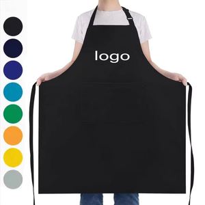 Women Plain Cotton Polyester Bib <b>Aprons</b> 2 Pockets Commercial Chef <b>Apron</b> Eco-Friendly Durable Logo Custom Size <b>Kitchen</b> - Product Image 3