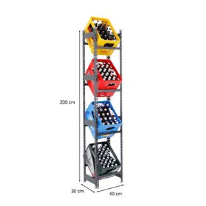 <strong>Drinks</strong> <strong>Crate</strong> Shelf of 4 Boxes, H X W X D 200 X 40 X 30 Cm,Box Rack, Water Tank Rack, Beverage Rack - Product Image 2