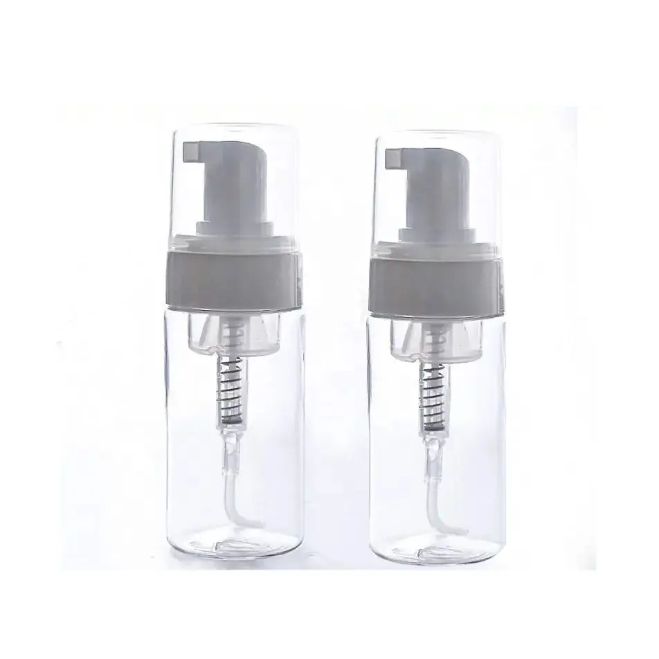 OEM PCR transparente Schaum flasche 100ml 150ml 180ml 210ml PET kosmetischer Flüssig seifensp ender mit Schaum pumpen flasche