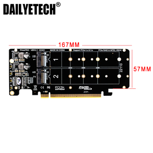 4端口 M.2 NVME 转 PCI Express X16 4.0 分叉式 Raid 控制器 M KEY NVME PCIE 分离卡，适用于 2230 2242 2260 2280 NVME M2 SSD - Product Image 4