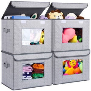 Raytop Organisateur de placard pliable pour enfants avec couvercle bacs de rangement pliables fonctionnels et sac organisateur de jouets - Product Image 1