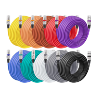 Kabel Audio XLR Multi-Warna Multi-Lapisan yang Dapat Disesuaikan dari Pabrik, Rendah Kebisingan, Seimbang, Berlapis Foil PVC, 3-Pin Male Female, Fleksibel