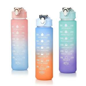 Wholesalers BPA Free 1l Outdoor Fitness Sports Water Jug with Time Marker Large <b>Plastic</b> Motivational Water Bottle - Product Image 2