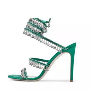 Chaussure Femme New Designer strass cinturino alla caviglia <span class=keywords><strong>sandali</strong></span> avvolgenti da donna <span class=keywords><strong>Sexy</strong></span> tacchi firmati per Night Club - Product Image 2