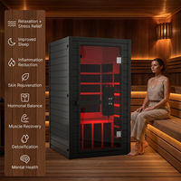 Sauna infrarouge pour tout le corps, pour une personne, en bois de pruche, combiné, pour intérieur