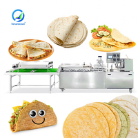 Machine entièrement automatique pour la fabrication de roti, tortillas, pain pita, ligne de production de pain turc lavash, machine à burritos et wraps au poulet à vendre