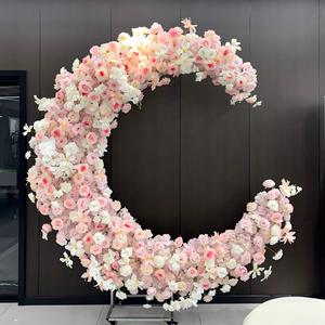 Handmade moon Flower Wedding Arch Silk Artificial Flower Wall Weddings Mother's Day Holidays Valentine's Day - Product Image 4