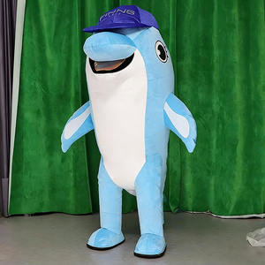 Costume de mascotte gonflable personnalisé pour adultes, en forme de <span class=keywords><strong>dauphin</strong></span> bleu, pour événements adultes - Product Image 2