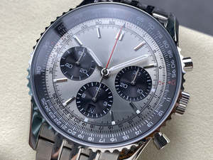 Reloj Cronógrafo de Lujo con Esfera Plateada de 43 mm, Diseño Exquisito de Seis Ojos y Correa de Acero Inoxidable de Diseño Personalizado - Product Image 3