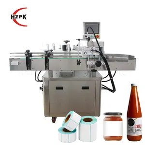 HZPK ARLM-160B automatic small plastic bottle barcode adhesive label labeling machine for sale