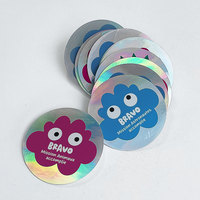 Etiqueta Adhesiva Personalizada con Logotipo Holográfico Láser BOPP, Corte Kiss Cut, Diseño de Dibujos Animados, Resistente al Agua y con Protección UV