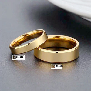 Cincin Kawin Berkualitas Tinggi untuk Wanita Pria Grosir Cincin Baja Tahan Karat Klasik Perhiasan Cincin Tunangan Pernikahan Pasangan - Product Image 2