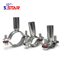 Pince de support de tube de tuyau en acier inoxydable réglable métrique argent ISO certifié CE raccords de fixation pour tuyau d'eau