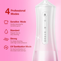 Hydropulseur Dentaire Électrique Rechargeable Étanche 300ML avec Lumière UVC et 3 Modes pour Usage Domestique