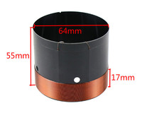 Bobine d'induction pour haut-parleur de graves Woofer, avec fils, 63.5mm/64mm/65.5mm, 8ohm, fil de cuivre en aluminium noir, 10-15 pouces, DIY, 2 pièces