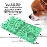 Assiette multifonctionnelle 4-en-1 en silicone de qualité alimentaire, à lécher, antidérapante et anti-étouffement pour animaux de compagnie