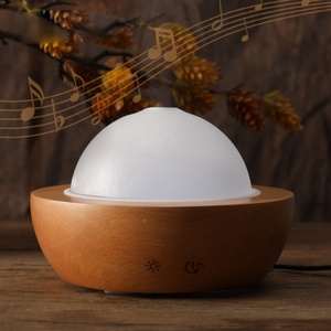 Diffuseur d'huiles essentielles à ultrasons en bois de 180 ml, diffuseur d'arômes, humidificateur, musique, brume froide - Product Image 4