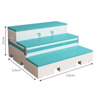 Plateforme de chœur réversible à trois niveaux en PE haute densité moulé par soufflage avec roues, marches/scène portables à double usage